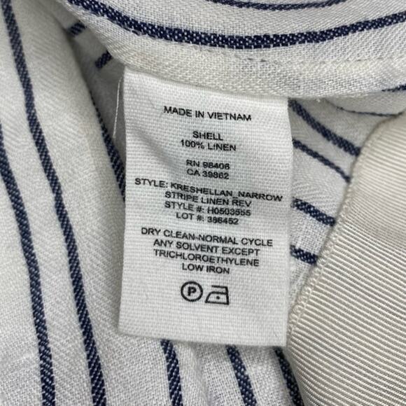 Theory Kreshellan Pinstripe Laced Back Linen Tank - Picture 8 of 10